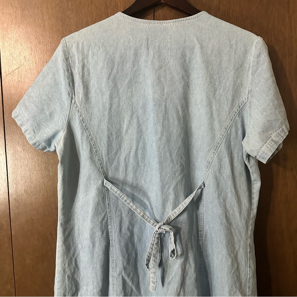 Notations Clothing Co. Sky Blue Floral Embroidered Maxi Button Up Dress Sz L - Picture 9 of 12